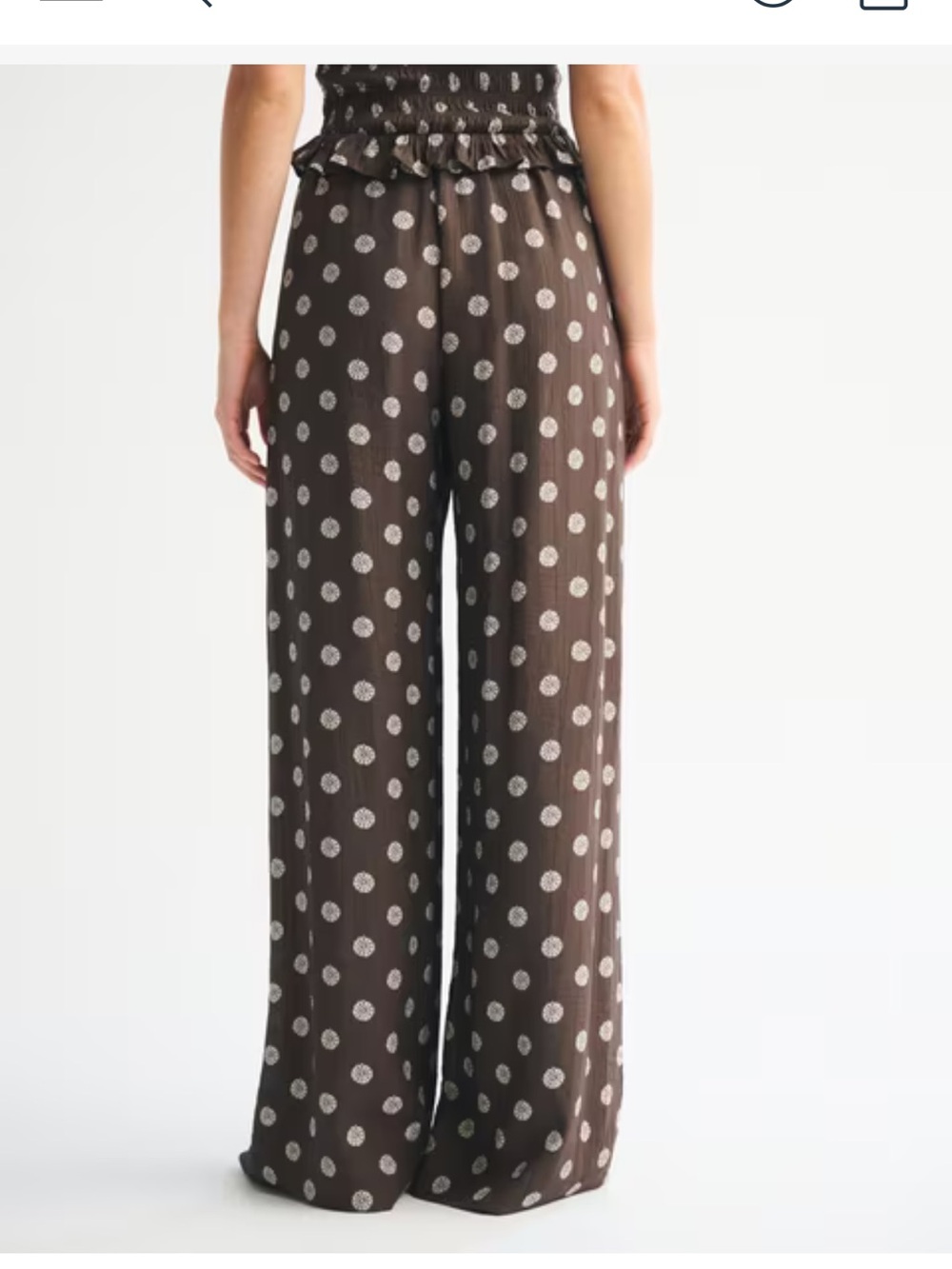 Abercrombie & Fitch Crinkle Textured Wide Leg Pull-On Pants Medium - Picture 9 of 9